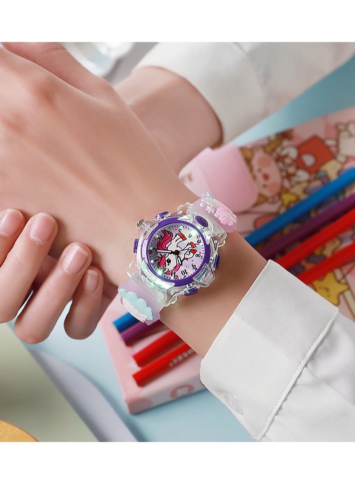 Girls' Watch - 3D Cartoon Colorful Luminous Waterproof Children's Watch, suitable for girls aged 2-8 years old, also makes a great toy for girls aged 3, 4, 5, 6, or 7 - Children's Gift - Image 4